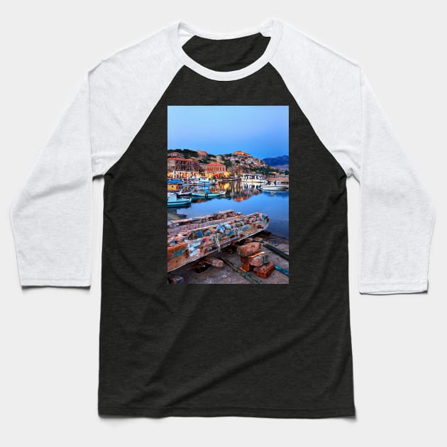 The port of Molyvos town - Lesvos island Baseball T-Shirt by Cretense72